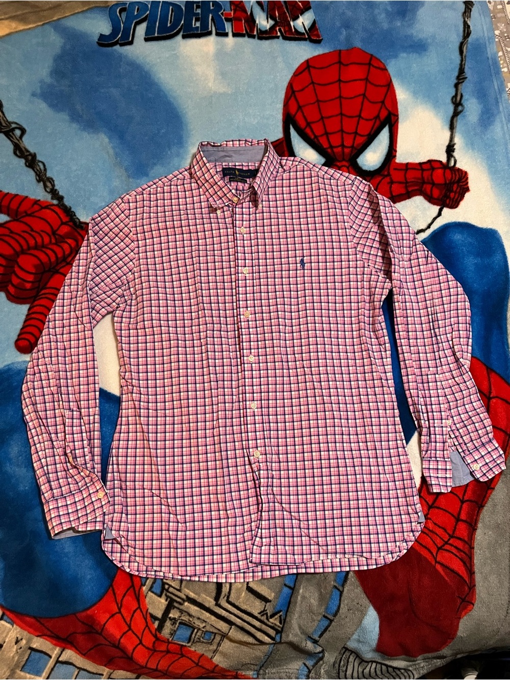 Ralph Lauren Pink Plaid Button-Down Shirt men’s size large